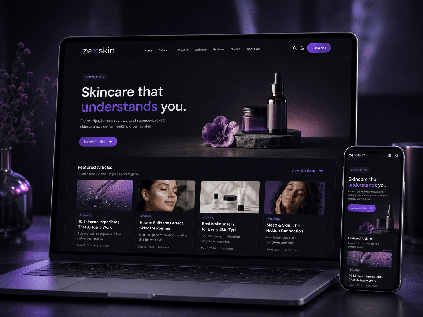 Zex Skin website thumbnail